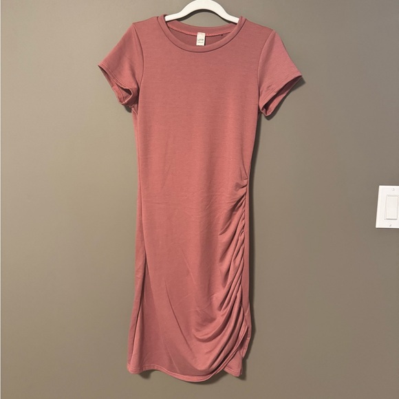 Love Vintage Rose Rouched T-Shirt Dress Size S - Picture 1 of 4